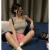 Women Knitted Tank Tops Summer U neck Slim Fit Crop Tops Sexy Slim Fit Simple Solid Color Sleeveless Shirt White XXL
