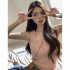 Women Knitted Tank Tops Summer U neck Slim Fit Crop Tops Sexy Slim Fit Simple Solid Color Sleeveless Shirt White XXL