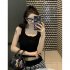 Women Knitted Tank Tops Summer U neck Slim Fit Crop Tops Sexy Slim Fit Simple Solid Color Sleeveless Shirt White XXL