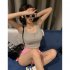Women Knitted Tank Tops Summer U neck Slim Fit Crop Tops Sexy Slim Fit Simple Solid Color Sleeveless Shirt White XXL