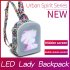 Women LED Display Screen Backpacks Smart WIFI Version Control Light Screen Women Bag blue