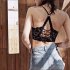 Women Lace Bra Underwear Sexy Cross Beautiful Back Design Unpadded Full Coverage Bra Bottom Tube Top White One size fits all