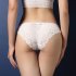 Women Lace Floral Sexy Underwear Ultra thin Low Rise Erotic Lingerie Briefs Temptation Panties Blue One size