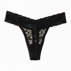 Women Lace G string Briefs Seamless See throught Low Waist Sexy Underwear Erotic Panties black M
