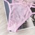 Women Lace G string Low Waist Jacquard Floral Thin Ribbon Sexy Underwear Erotic Briefs Panties white One size