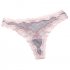 Women Lace G string See through Seamless Wave Line Contrast Color Sexy Underwear Briefs Panties black M