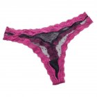 Women Lace G string See through Seamless Wave Line Contrast Color Sexy Underwear Briefs Panties black M