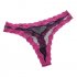 Women Lace G string See through Seamless Wave Line Contrast Color Sexy Underwear Briefs Panties skin color M