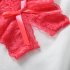 Women Lace Sexy Underwear Open Crotch Bowknot G string Erotic Lingerie Briefs Temptation Panties Rose Red One size