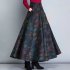 Women Lady Fashion Simple Design Autumn Winter Woolen Plaid A line Skirt 2  M