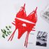 Women Lingerie Sexy Lace Bra Erotic Bra Briefs Set Plus Size Sexy Underwear red XL