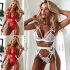 Women Lingerie Sexy Lace Bra Erotic Bra Briefs Set Plus Size Sexy Underwear red XL