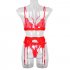 Women Lingerie Sexy Lace Bra Erotic Bra Briefs Set Plus Size Sexy Underwear red XL