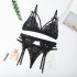 Women Lingerie Sexy Lace Bra Erotic Bra Briefs Set Plus Size Sexy Underwear black XL