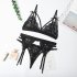 Women Lingerie Sexy Lace Bra Erotic Bra Briefs Set Plus Size Sexy Underwear black M
