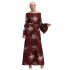 Women Long Maxi Dresses Fashionable Printing Large Hem Dress