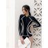 Women Long Sleeve Swimwear Sunscreen Quick drying High Waist Sports Swimsuit For Swimming Surfing Bathing black L