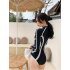 Women Long Sleeve Swimwear Sunscreen Quick drying High Waist Sports Swimsuit For Swimming Surfing Bathing black XL