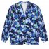 Women Long Sleeves Blouse Retro Flower Printing Cardigan Tops Casual Elegant Chiffon Shirt Navy blue L