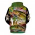 Women Long Sleeves Hoodie Fun Underwater Fish World 3d Digital Printing Sweater Loose Casual Hooded Sweatshirt 001 L