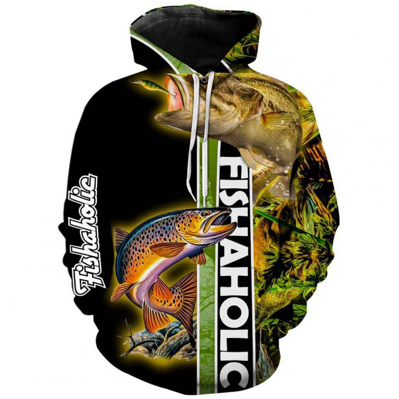 Women Long Sleeves Hoodie Fun Underwater Fish World 3d Digital Printing Sweater Loose Casual Hooded Sweatshirt 001 L