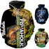 Women Long Sleeves Hoodie Fun Underwater Fish World 3d Digital Printing Sweater Loose Casual Hooded Sweatshirt 002 2XL