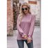Women Long Sleeves Shirt V Neck Casual Solid Color Loose Blouse Elegant Hollow out Pullover Tunic Tops White L