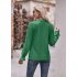 Women Long Sleeves Shirt V Neck Casual Solid Color Loose Blouse Elegant Hollow out Pullover Tunic Tops grass green S