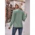 Women Long Sleeves Shirt V Neck Casual Solid Color Loose Blouse Elegant Hollow out Pullover Tunic Tops grass green S