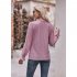 Women Long Sleeves Shirt V Neck Casual Solid Color Loose Blouse Elegant Hollow out Pullover Tunic Tops grass green S