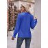 Women Long Sleeves Shirt V Neck Casual Solid Color Loose Blouse Elegant Hollow out Pullover Tunic Tops grass green S