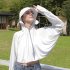 Women Long Sleeves Sun Protection Shirt Ice Silk Breathable Thin Hooded Jacket For Outdoor Fishing Hiking 8131 green one size
