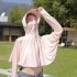 Women Long Sleeves Sun Protection Shirt Ice Silk Breathable Thin Hooded Jacket For Outdoor Fishing Hiking 8131 green one size