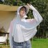 Women Long Sleeves Sun Protection Shirt Ice Silk Breathable Thin Hooded Jacket For Outdoor Fishing Hiking 8345 blue one size
