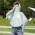 Women Long Sleeves Sun Protection Shirt Ice Silk Breathable Thin Hooded Jacket For Outdoor Fishing Hiking 8345 blue one size