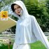 Women Long Sleeves Sun Protection Shirt Ice Silk Breathable Thin Hooded Jacket For Outdoor Fishing Hiking 8345 blue one size