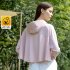 Women Long Sleeves Sun Protection Shirt Ice Silk Breathable Thin Hooded Jacket For Outdoor Fishing Hiking 8334 white one size