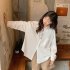 Women Long Sleeves T shirt Fashion Lapel Solid Color Blouse Breathable Casual Single breasted Cardigan Tops Pink S