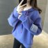 Women Loose Thickening Fleece Lined Casual Sport Hooded Pullover for Autumn Winter   purple M
