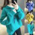 Women Loose Thickening Fleece Lined Casual Sport Hooded Pullover for Autumn Winter   purple M