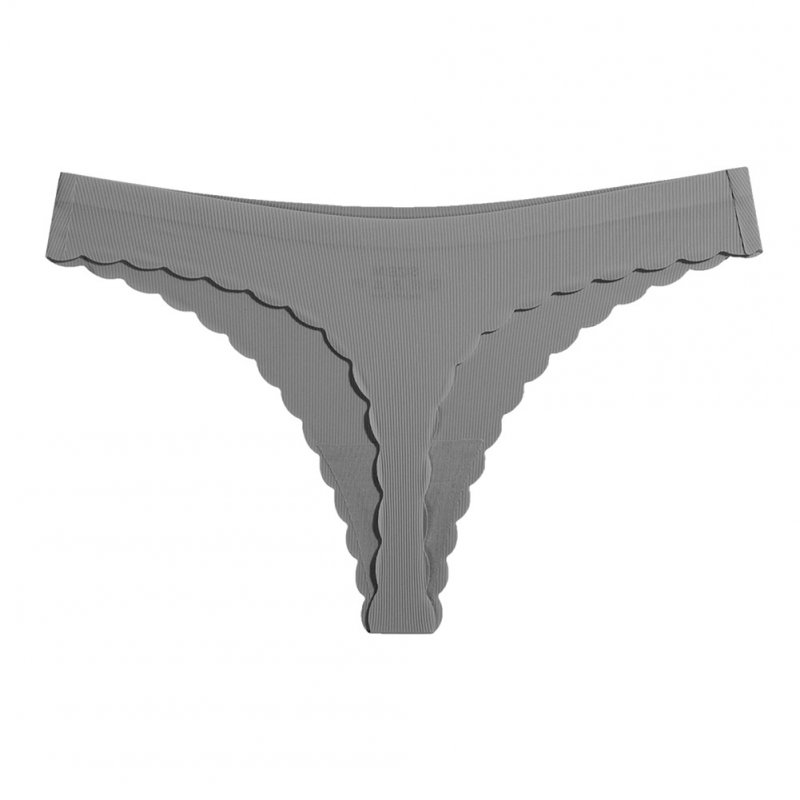 Women Low Waist Briefs Sexy G-String Underpants for Adults Grey_M