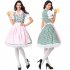 Women Maids Style Green Plaid Halloween Cosplay Bar Dress for Oktoberfest Green plaid XL