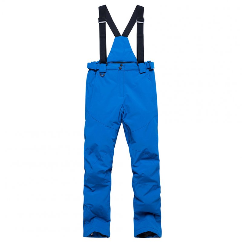 Women Man Winter Warm Thickening Waterproof And Windproof Skiing Hiking Pants Trousers without Belt blue_M