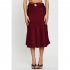 Women Maxi Skirt Wrap Pencil Zipper Long Skirts Slim Fit Solid Color Lace up Bodycon A line Skirt Purple M