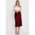 Women Maxi Skirt Wrap Pencil Zipper Long Skirts Slim Fit Solid Color Lace up Bodycon A line Skirt Purple M