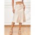 Women Maxi Skirt Wrap Pencil Zipper Long Skirts Slim Fit Solid Color Lace up Bodycon A line Skirt Purple M