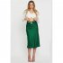 Women Maxi Skirt Wrap Pencil Zipper Long Skirts Slim Fit Solid Color Lace up Bodycon A line Skirt green S