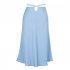 Women Maxi Skirt Wrap Pencil Zipper Long Skirts Slim Fit Solid Color Lace up Bodycon A line Skirt blue L