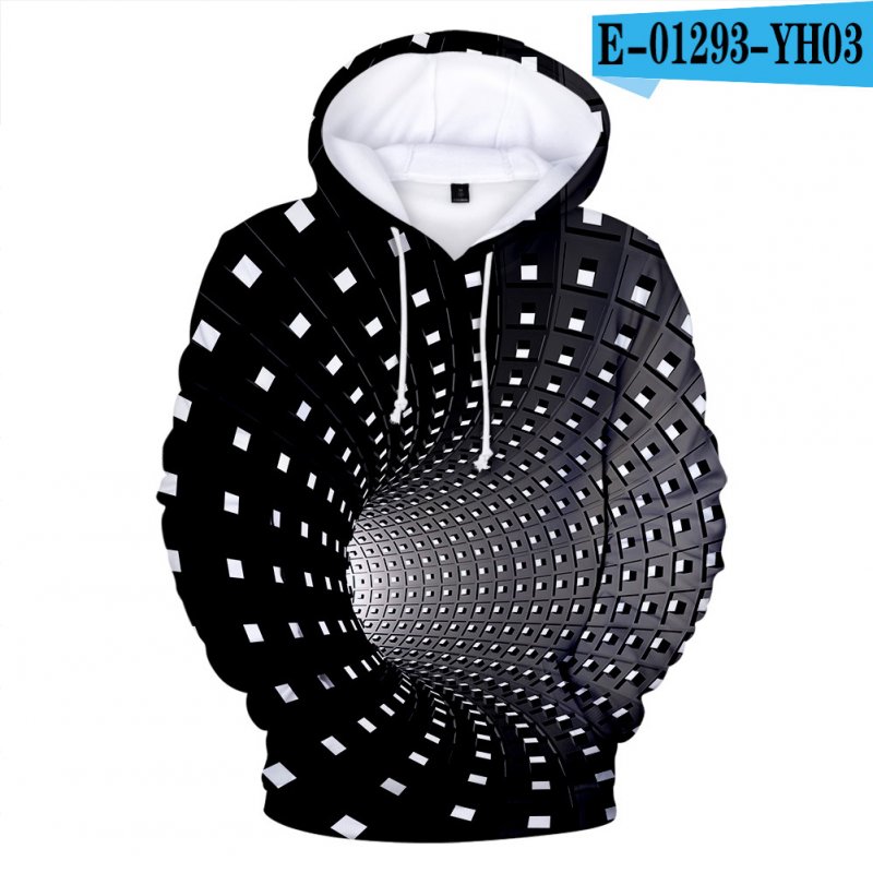 Women Men 3D Digital Printing Long-Sleeved Hooded Casual Sweater for Campus A style_L