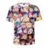Women Men Ahegao Anime Summer Loose 3D Printing Short Sleeve T shirt C style XXL